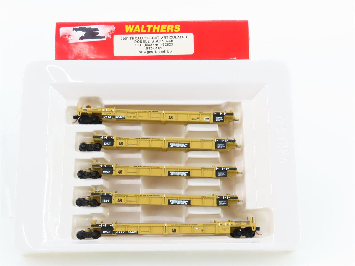 N Scale Walthers 932-8101 TTX Thrall 5-Unit Articulated Double-Stack Car #72823