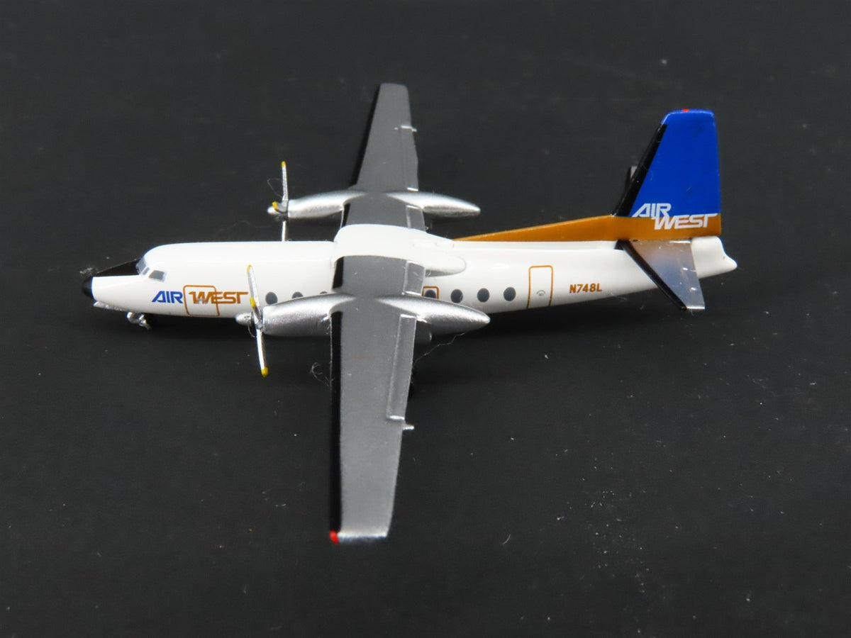 1:400 Scale Aero Classics Die-Cast Air West Fairchild F-27A Airliner N748L