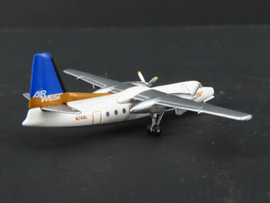 1:400 Scale Aero Classics Die-Cast Air West Fairchild F-27A Airliner N748L