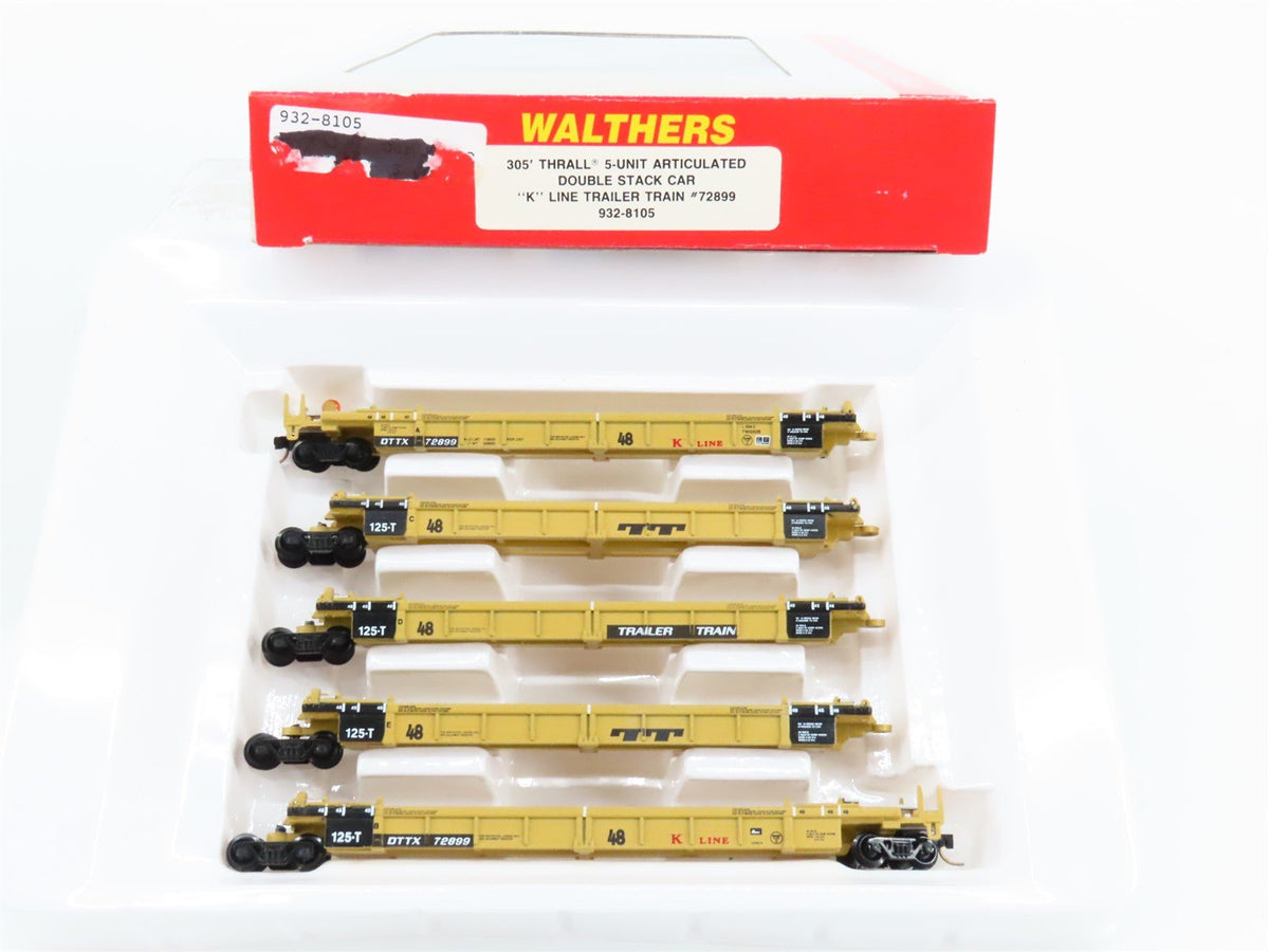 N Walthers 932-8105 TTX &quot;K&quot;-Line 5-Unit Articulated Double-Stack Car #72899