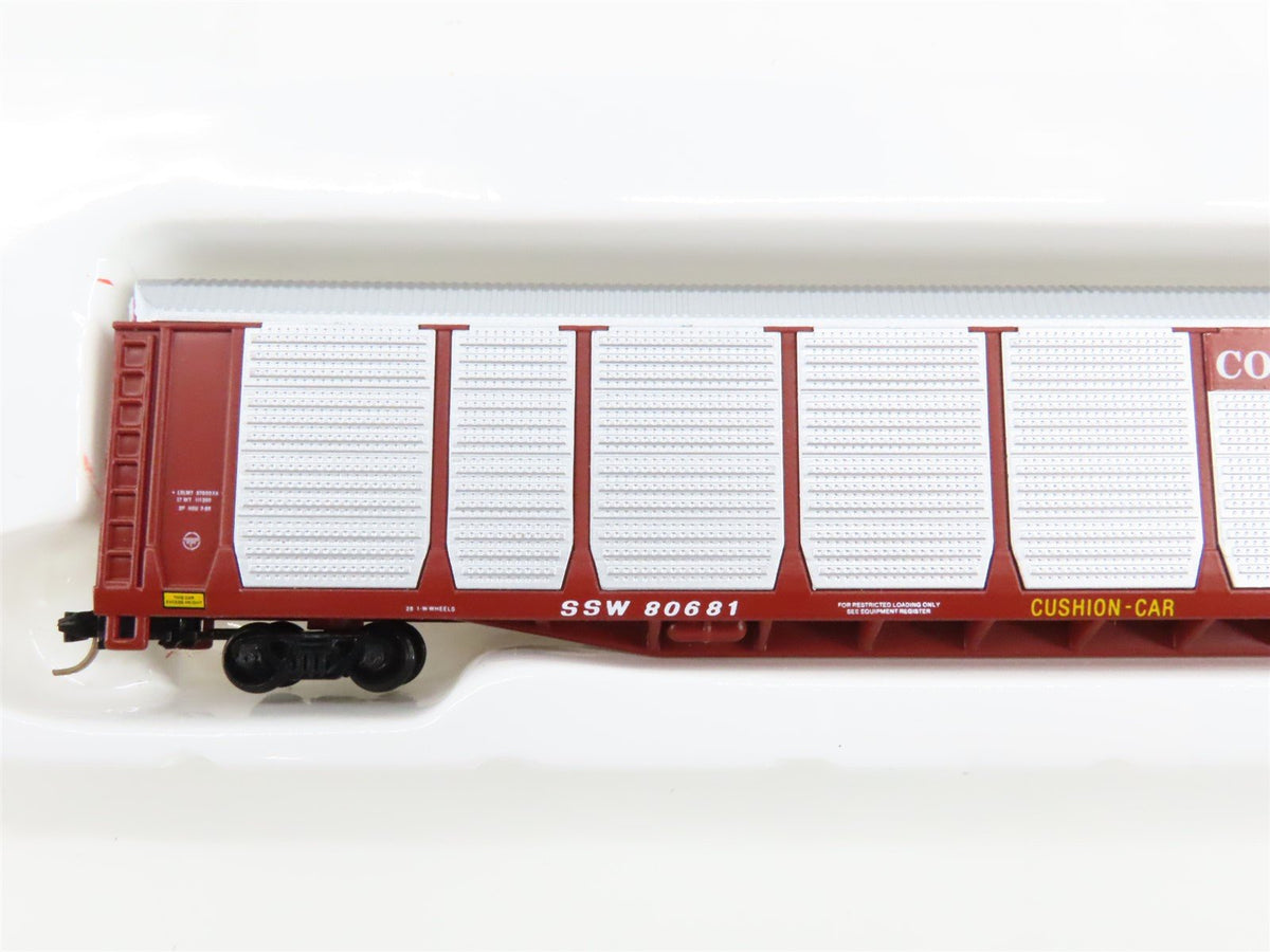 N Scale Con-Cor 0001-603008(02) SSW Cotton Belt Tri-Level Auto-Rack #80681