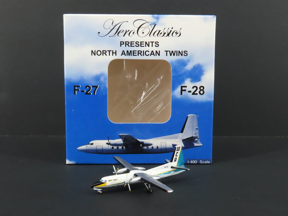 1:400 Scale Aero Classics Die-Cast West Coast Airlines Fairchild F-27 N2701