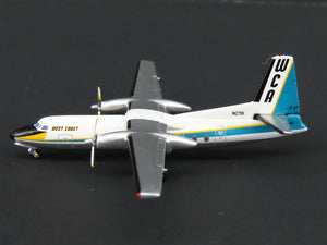 1:400 Scale Aero Classics Die-Cast West Coast Airlines Fairchild F-27 N2701