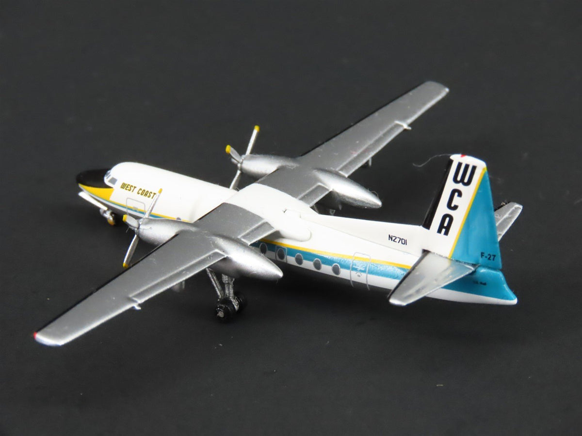 1:400 Scale Aero Classics Die-Cast West Coast Airlines Fairchild F-27 N2701