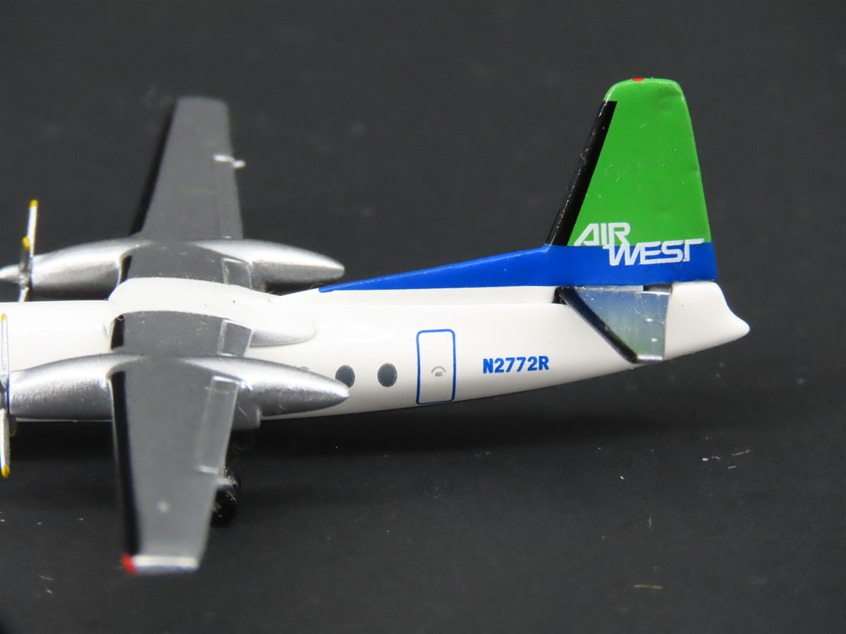 1:400 Aero Classics Die-Cast Air West Turboprop Fokker F-27A Airliner