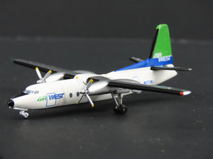 1:400 Aero Classics Die-Cast Air West Turboprop Fokker F-27A Airliner