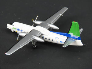 1:400 Aero Classics Die-Cast Air West Turboprop Fokker F-27A Airliner