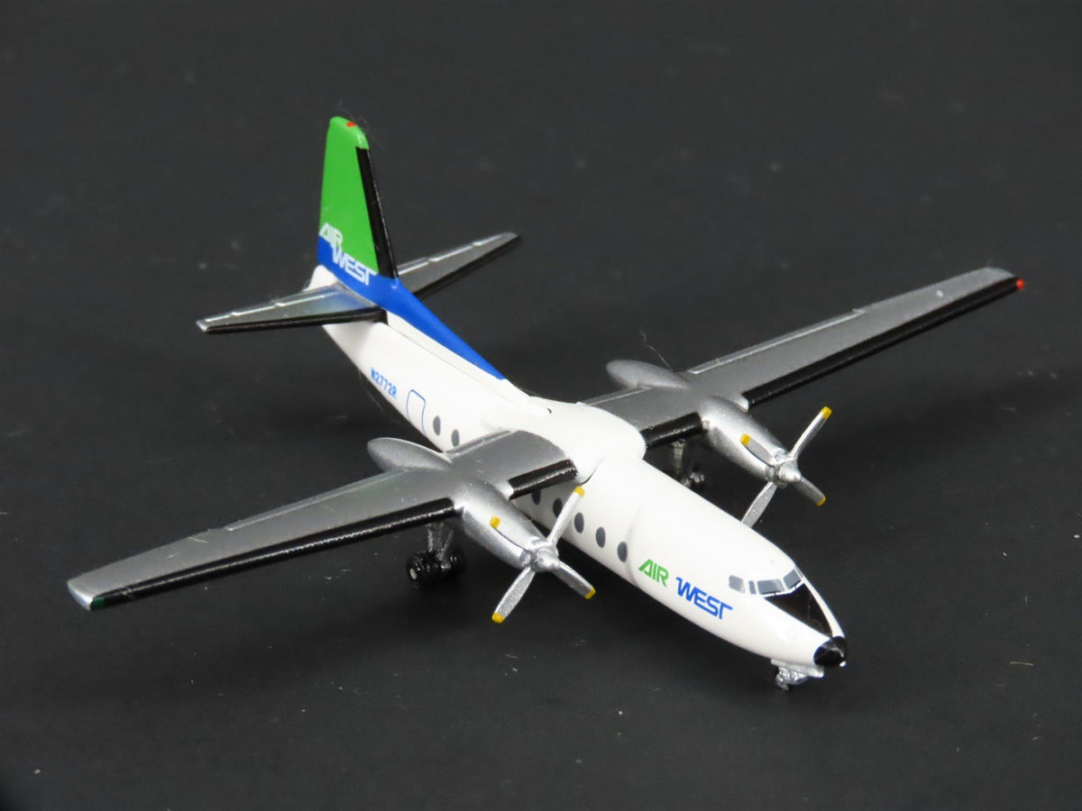 1:400 Aero Classics Die-Cast Air West Turboprop Fokker F-27A Airliner