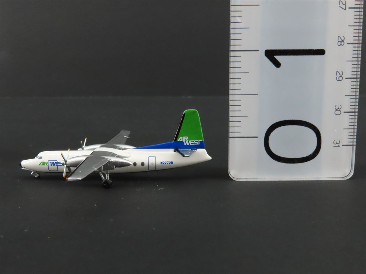 1:400 Aero Classics Die-Cast Air West Turboprop Fokker F-27A Airliner