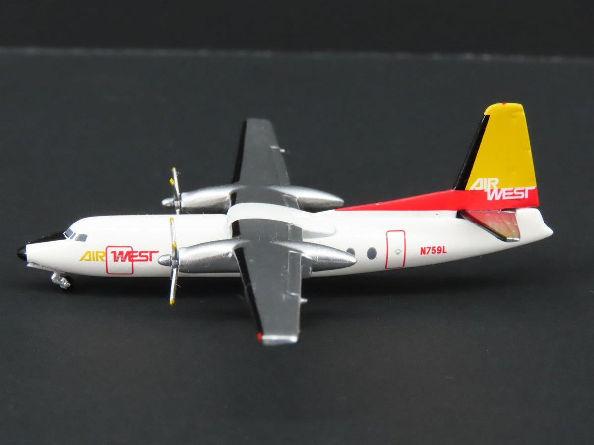 1:400 Aero Classics Die-Cast Air West Ex-Bonanza Turboprop Fokker F-27 Airliner