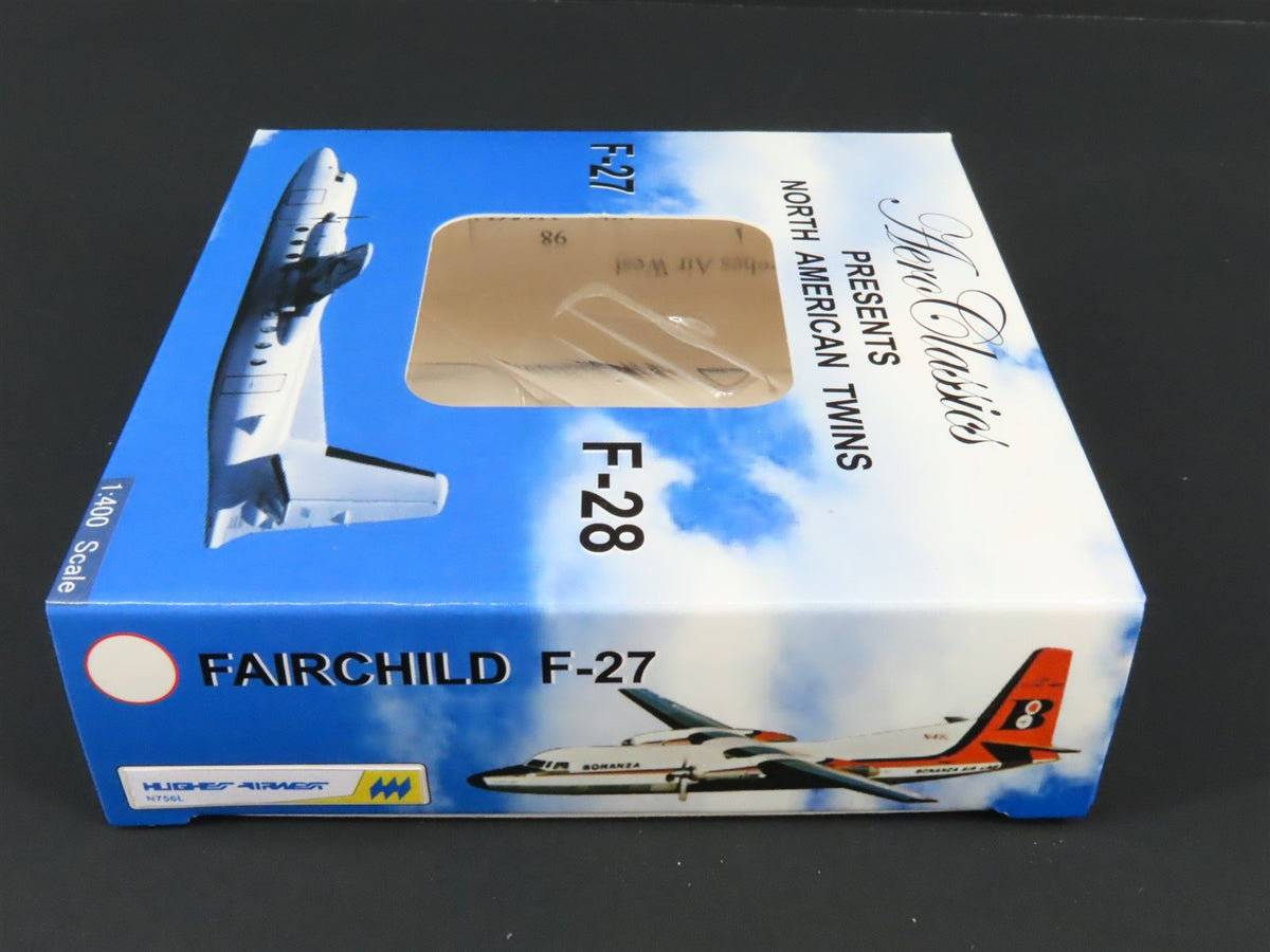 1:400 Aero Classics Die-Cast Hughes Air West Turboprop Fokker F-27A Airliner