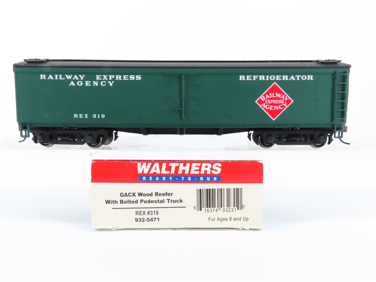 HO Scale Walthers 932-5471 REX REA Railway Express Agency Wood Reefer #319
