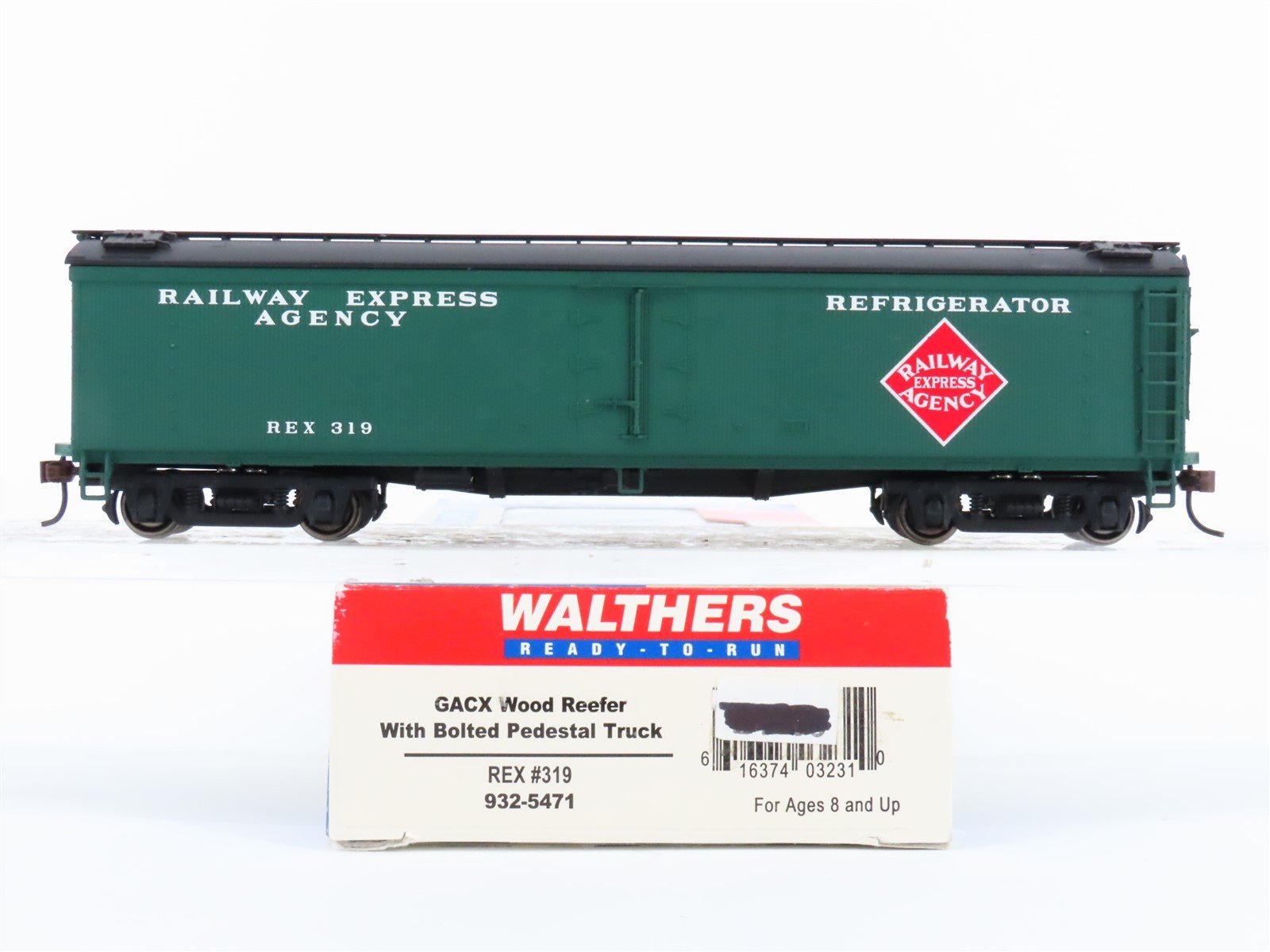HO Scale Walthers 932-5471 REX REA Railway Express Agency Wood Reefer #319