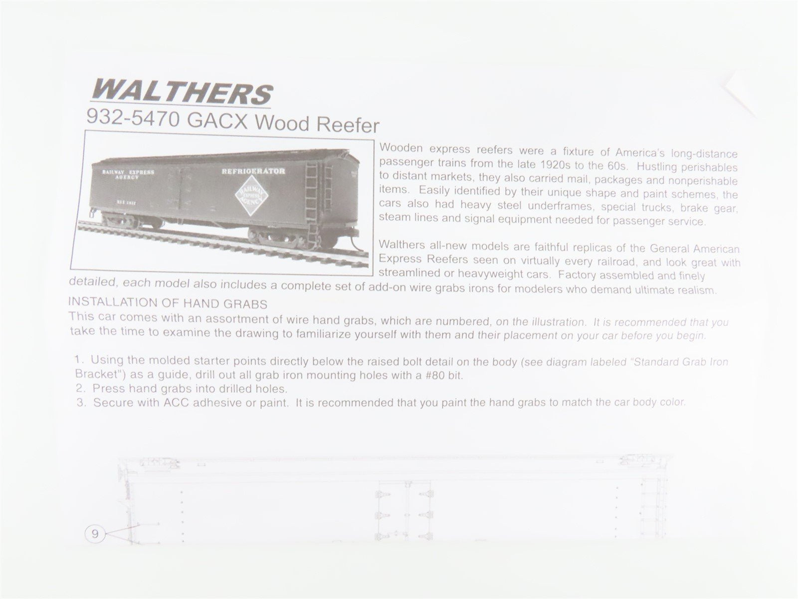 HO Scale Walthers 932-5471 REX REA Railway Express Agency Wood Reefer #319