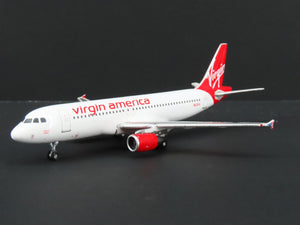 1:400 Scale Die-Cast Virgin America Airbus A320 Airliner N625VA w/Stand