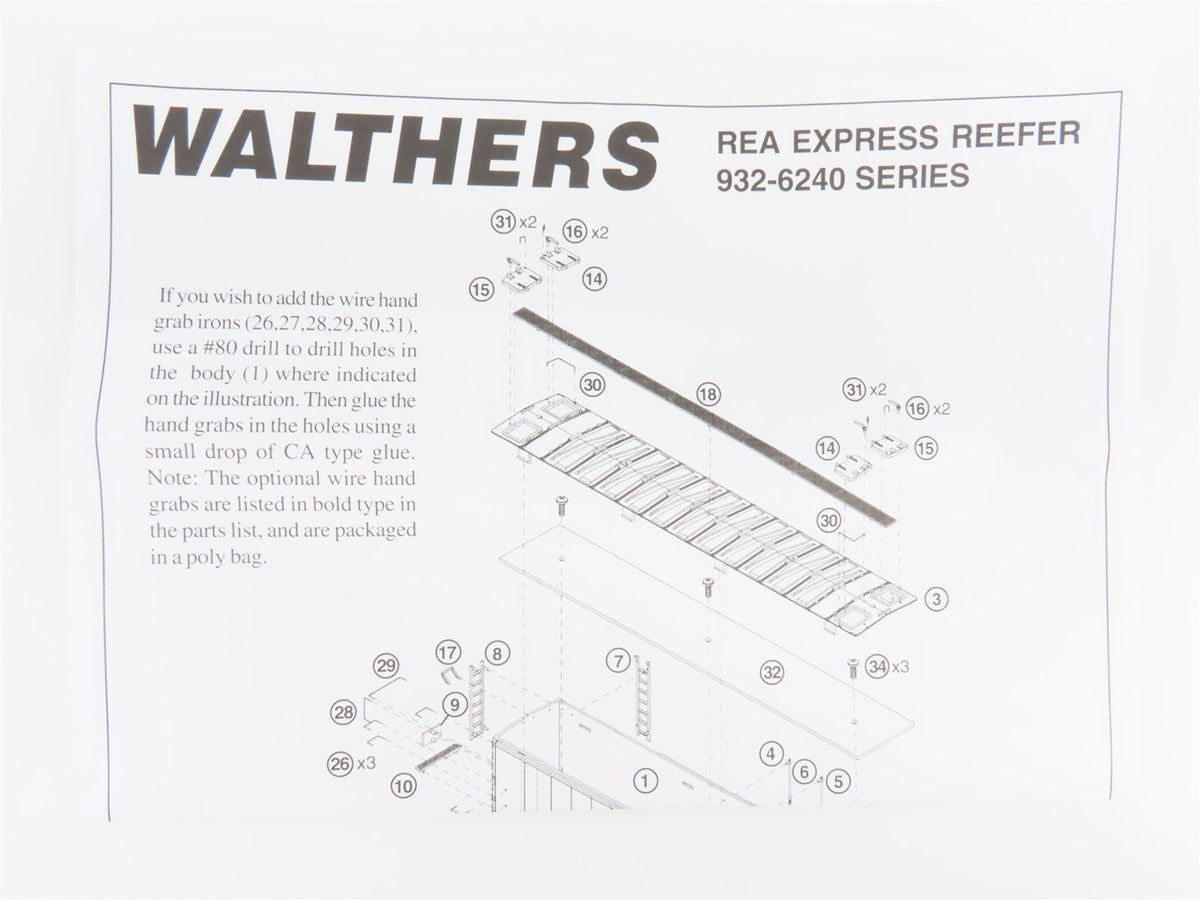 HO Scale Walthers 932-6241 REX REA Railway Express Agency 50&#39; Reefer #7453