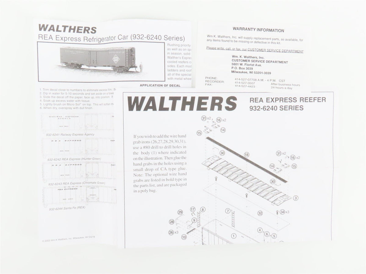 HO Scale Walthers 932-6242 REX REA Railway Express Agency 50&#39; Reefer