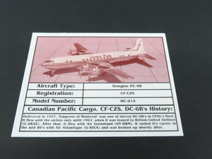 1:400 Aero Classics Die-Cast Canadian Pacific McDonnell Douglas DC-6B Airliner