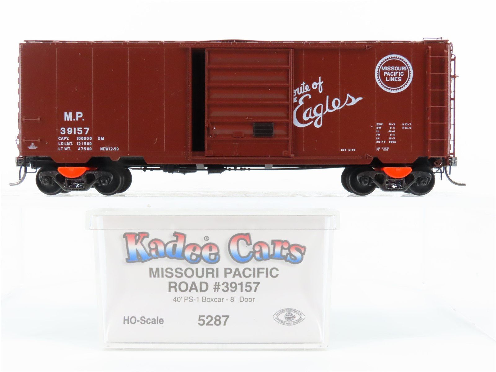 HO Kadee 5287 MP Missouri Pacific "Route of the Eagles" 40' PS-1 Box Car #39157