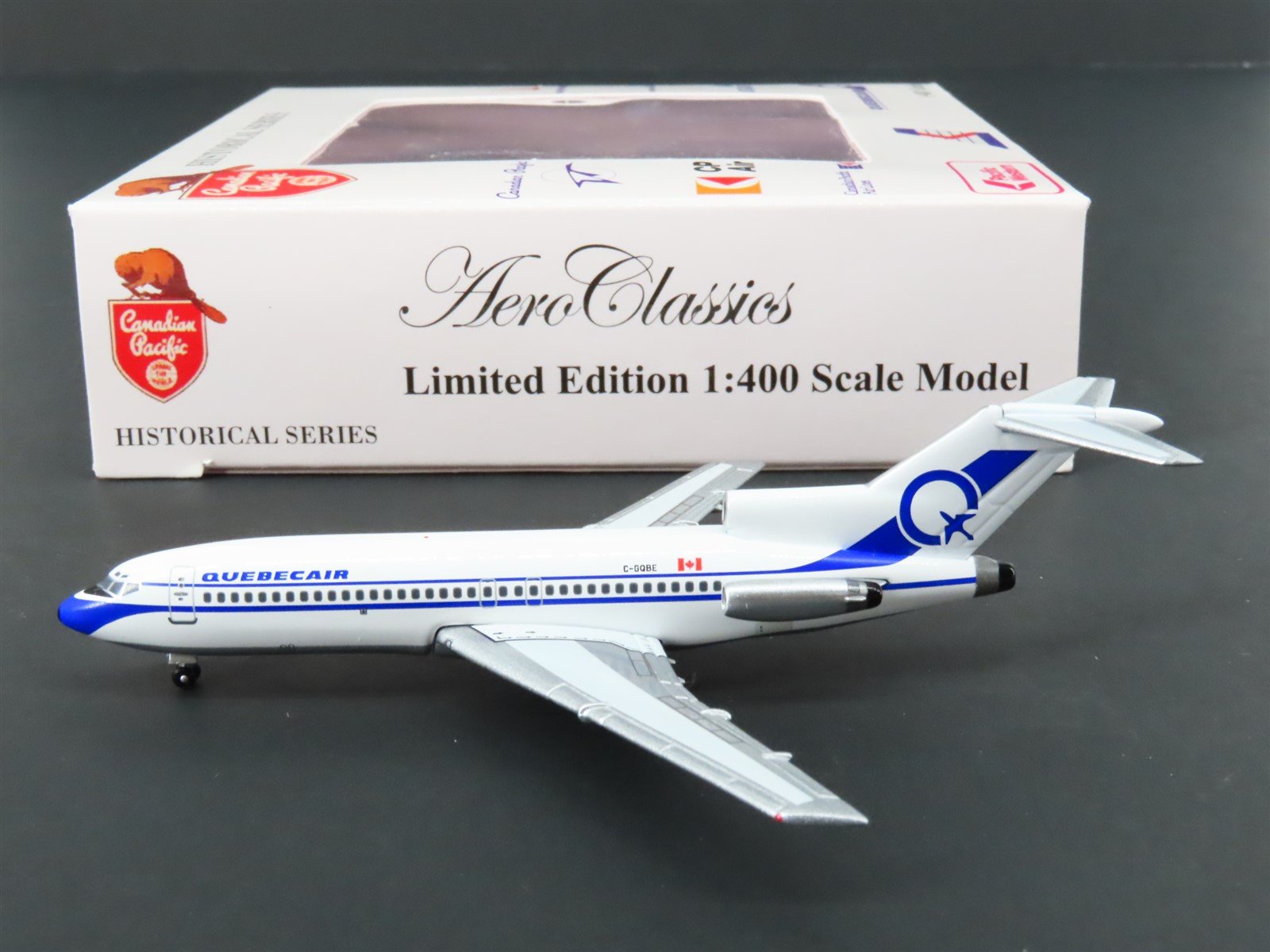 1:400 Aero Classics Die-Cast Quebecair Boeing B727 Airliner