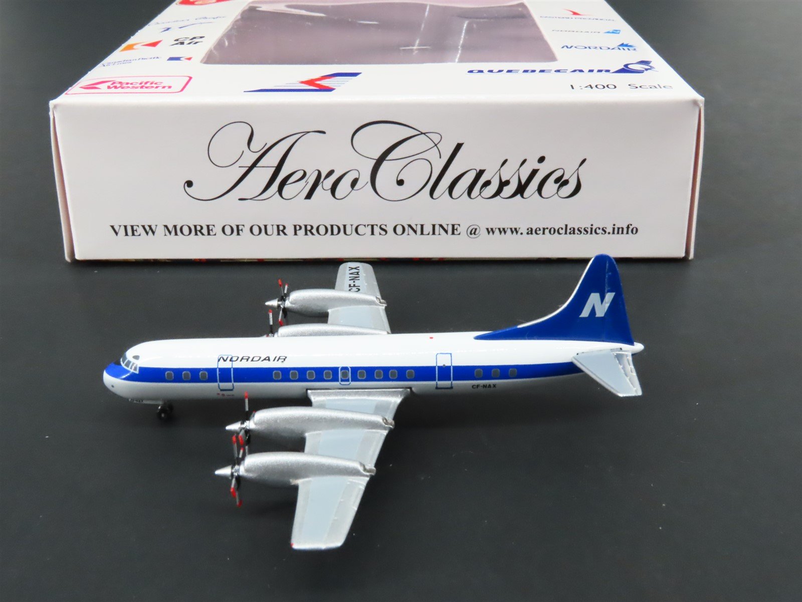 1:400 Aero Classics Die-Cast Nordair Lockheed L-188 Airliner