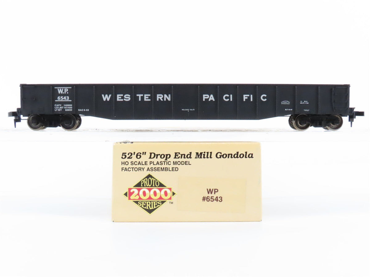 HO Scale PROTO 2000 WP Western Pacific 52&#39; 6&quot; Drop End Mill Gondola #6543