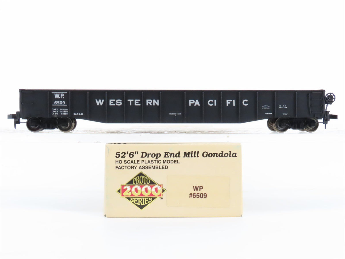 HO Scale PROTO 2000 WP Western Pacific 52&#39; 6&quot; Drop End Mill Gondola #6509