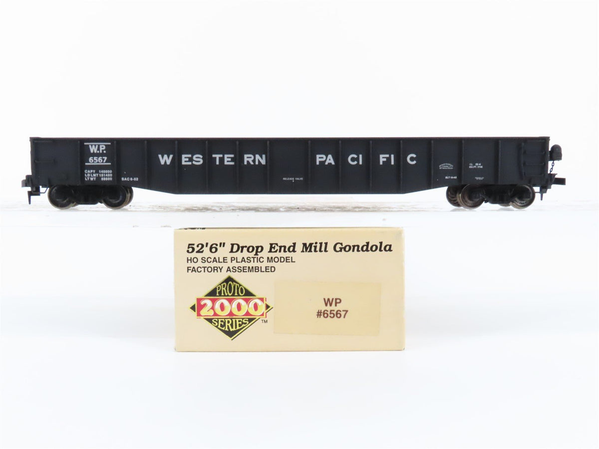 HO Scale PROTO 2000 WP Western Pacific 52&#39; 6&quot; Drop End Mill Gondola #6567