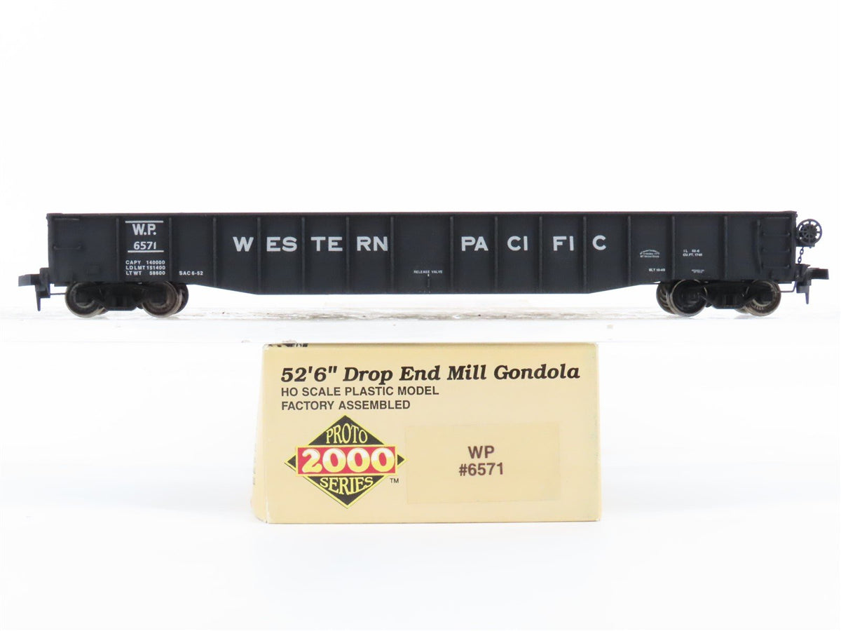 HO Scale PROTO 2000 WP Western Pacific 52&#39; 6&quot; Drop End Mill Gondola #6571