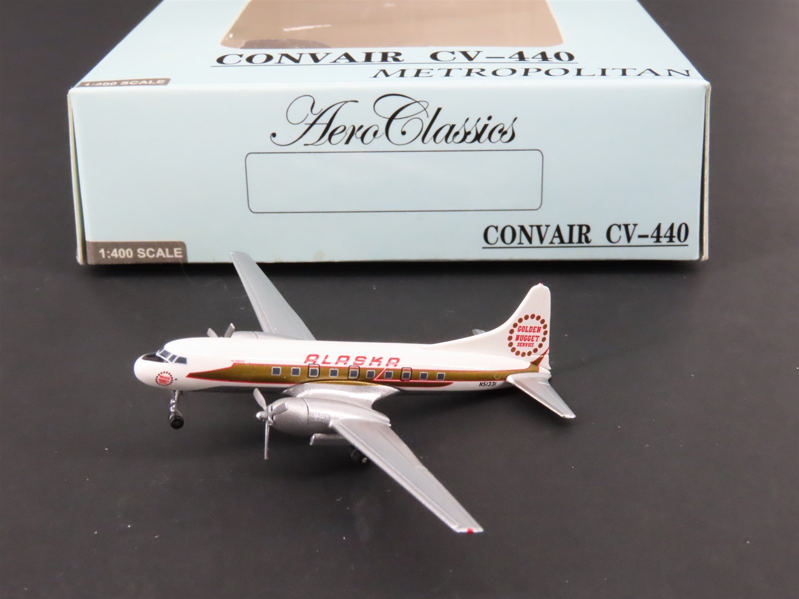 1:400 Aero Classics Die-Cast Alaska Airlines Convair CV-240 Airliner