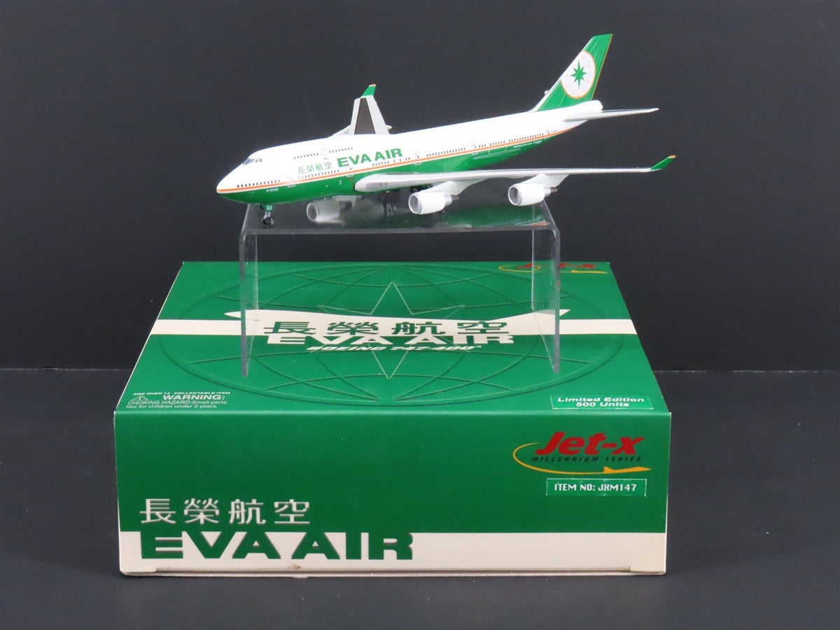 1:400 Dragon Wings JXM147 &quot;Jet-X&quot; Eva Air Boeing B747-400 Airliner w/Stand