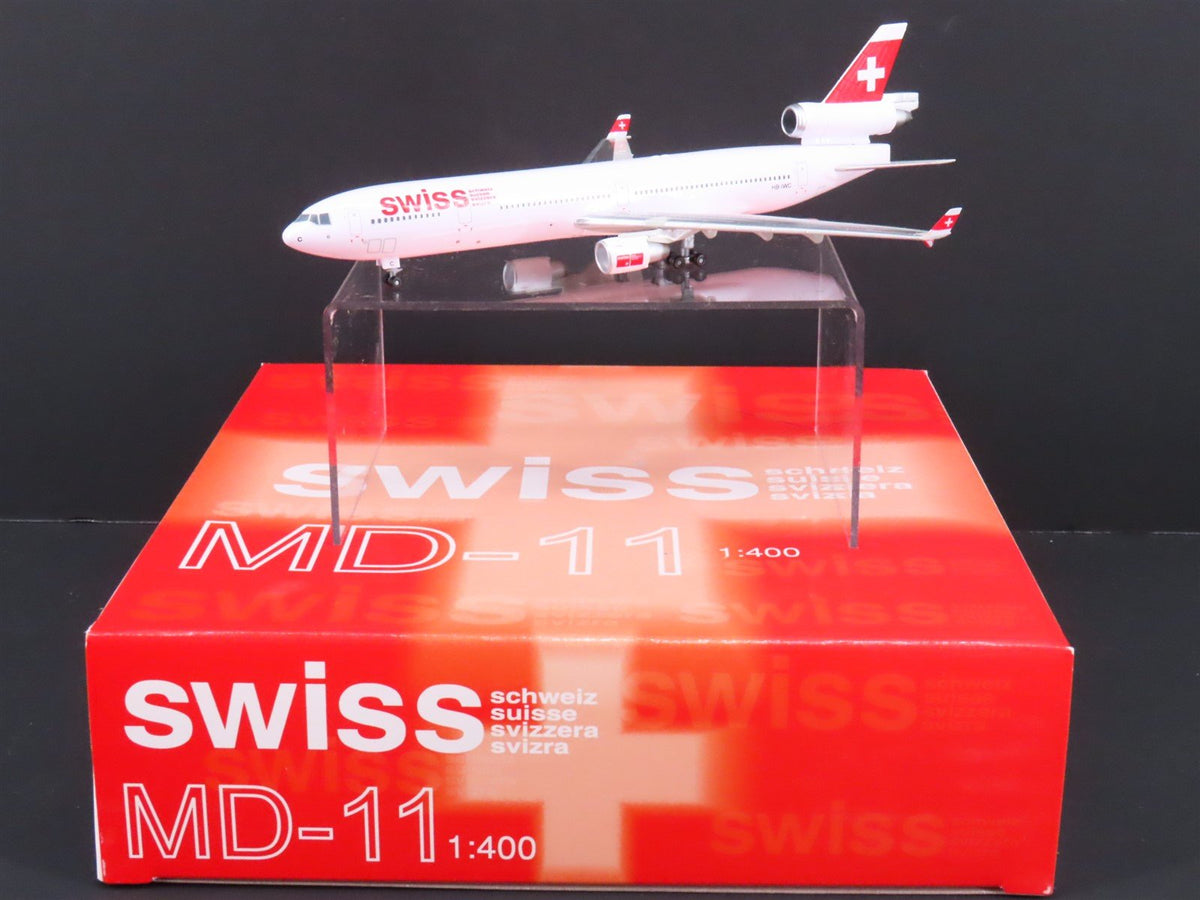 1:400 Dragon Wings 55435 Swiss Air McDonnell Douglas MD11 Airliner w/ Stand