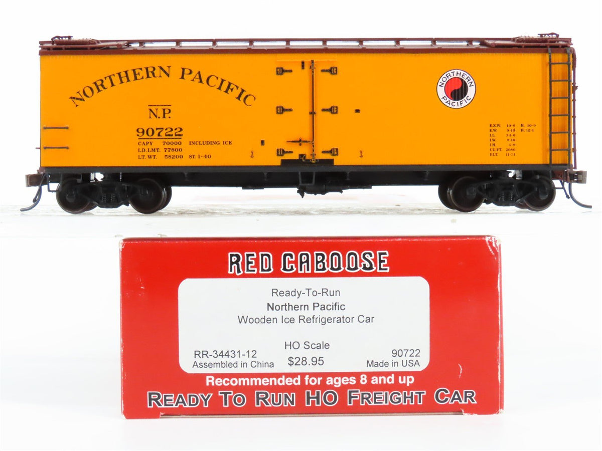 HO Scale Red Caboose RR-34431-12 NP Northern Pacific Wooden Ice Reefer #90722