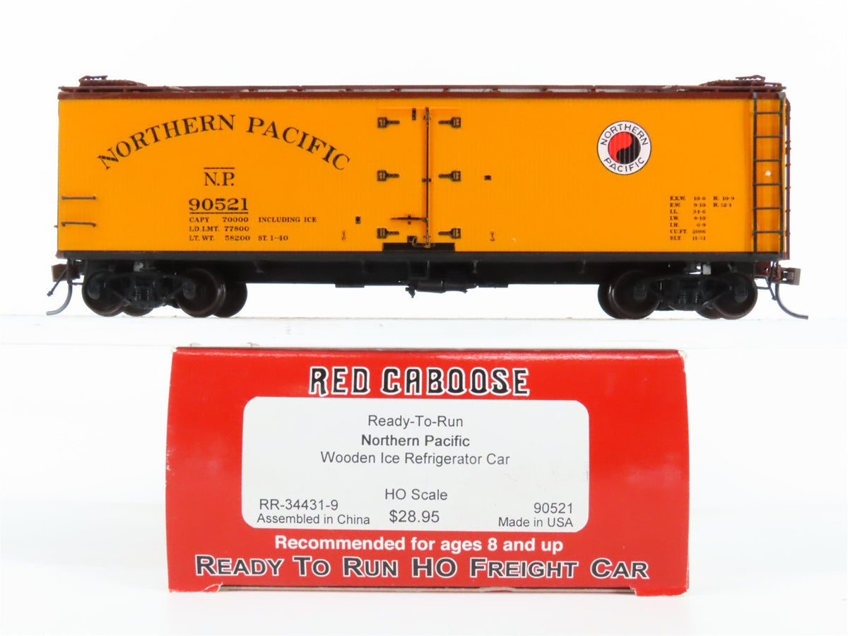 HO Scale Red Caboose RR-34431-9 NP Northern Pacific Wooden Ice Reefer #90521