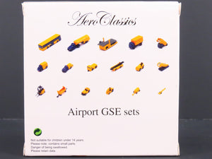 1:400 Scale Aero Classics White Airport GSE (Ground Support Equipment) 17-Pcs.