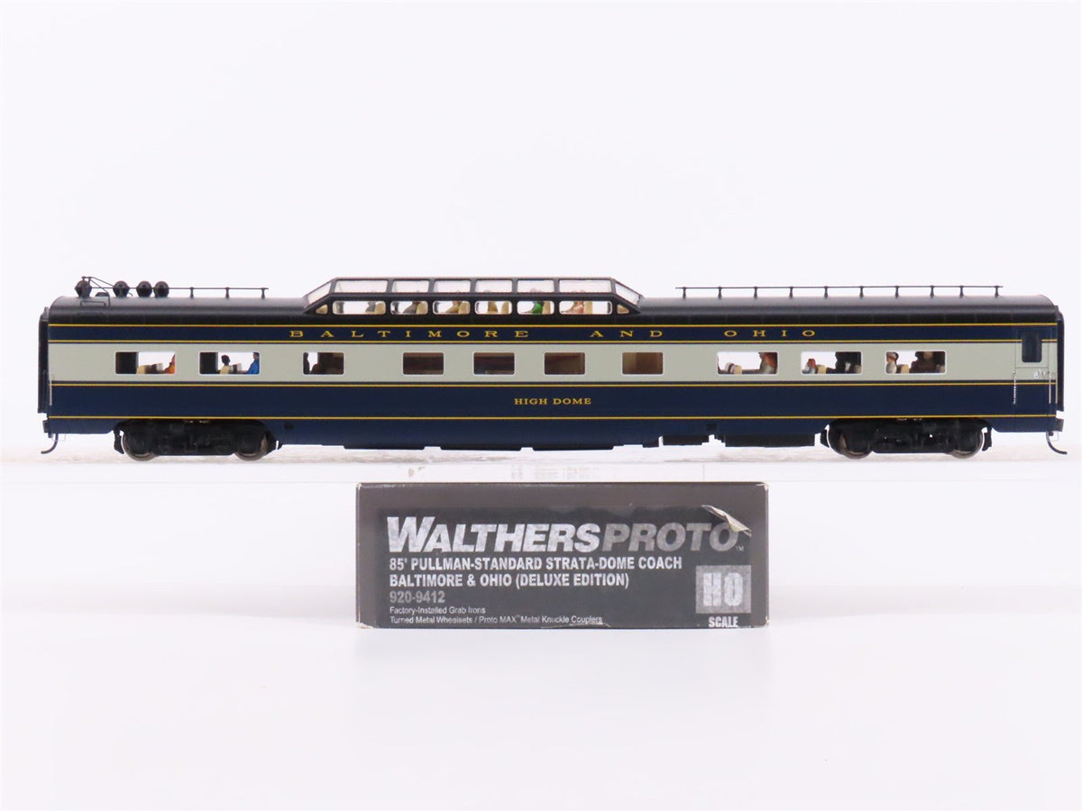 HO Walthers Proto 920-9412 B&amp;O Baltimore &amp; Ohio Strata-Dome Coach Passenger