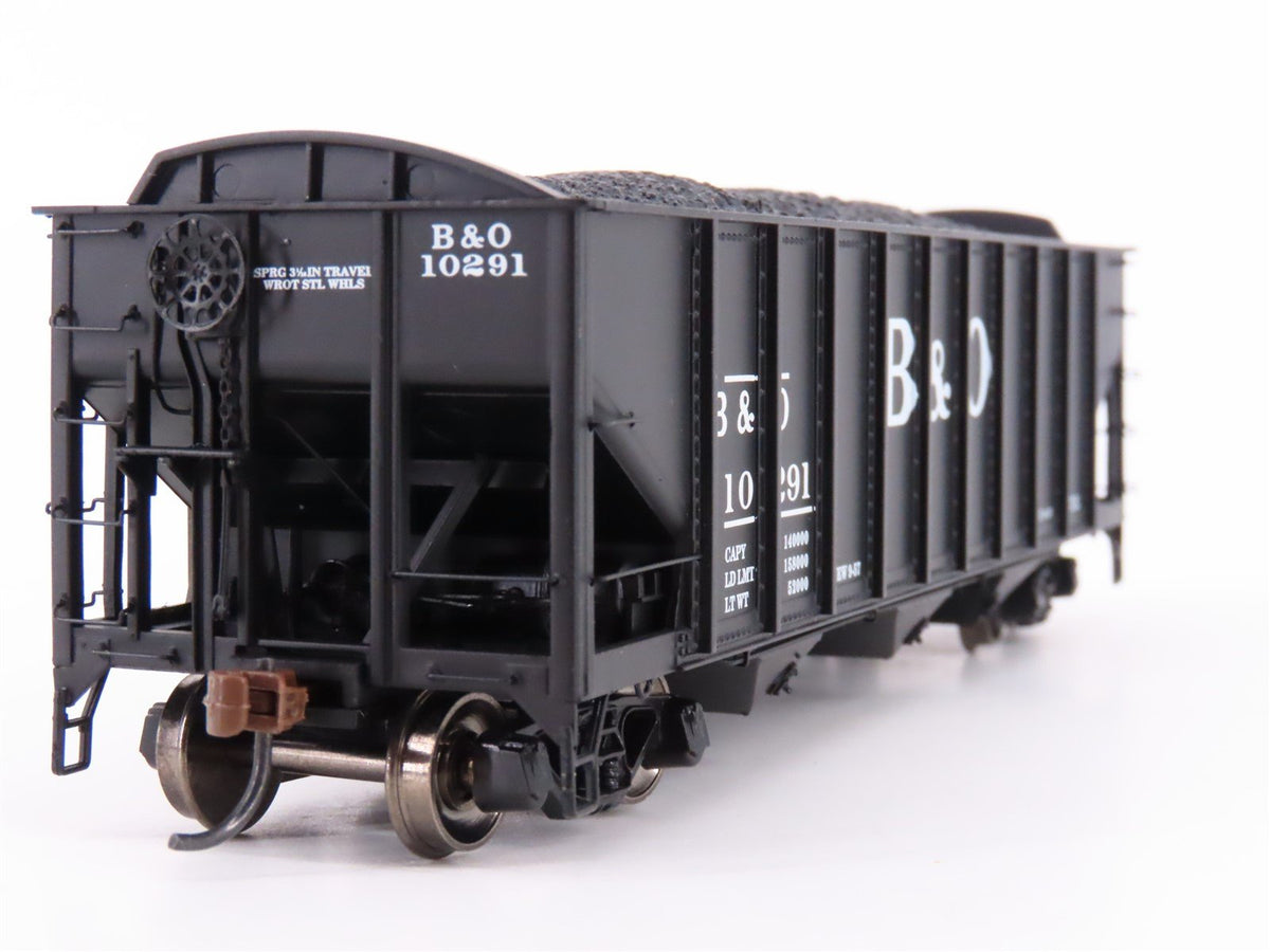 HO Scale Athearn ATH70297 B&amp;O Baltimore &amp; Ohio 3-Bay Hopper #10291 w/ Load