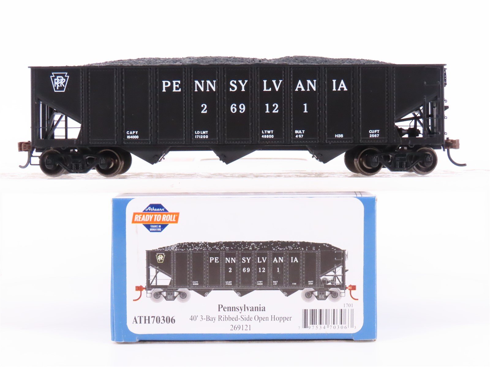 HO Scale Athearn ATH70306 PRR Pennsylvania Railroad 3-Bay Open Hopper #269121