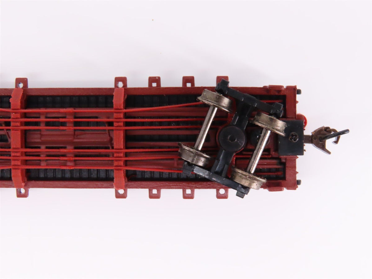 N Scale Bachmann 18351 Unlettered ACF 40&#39; 1935-1960 Version Log Car w/ Loads