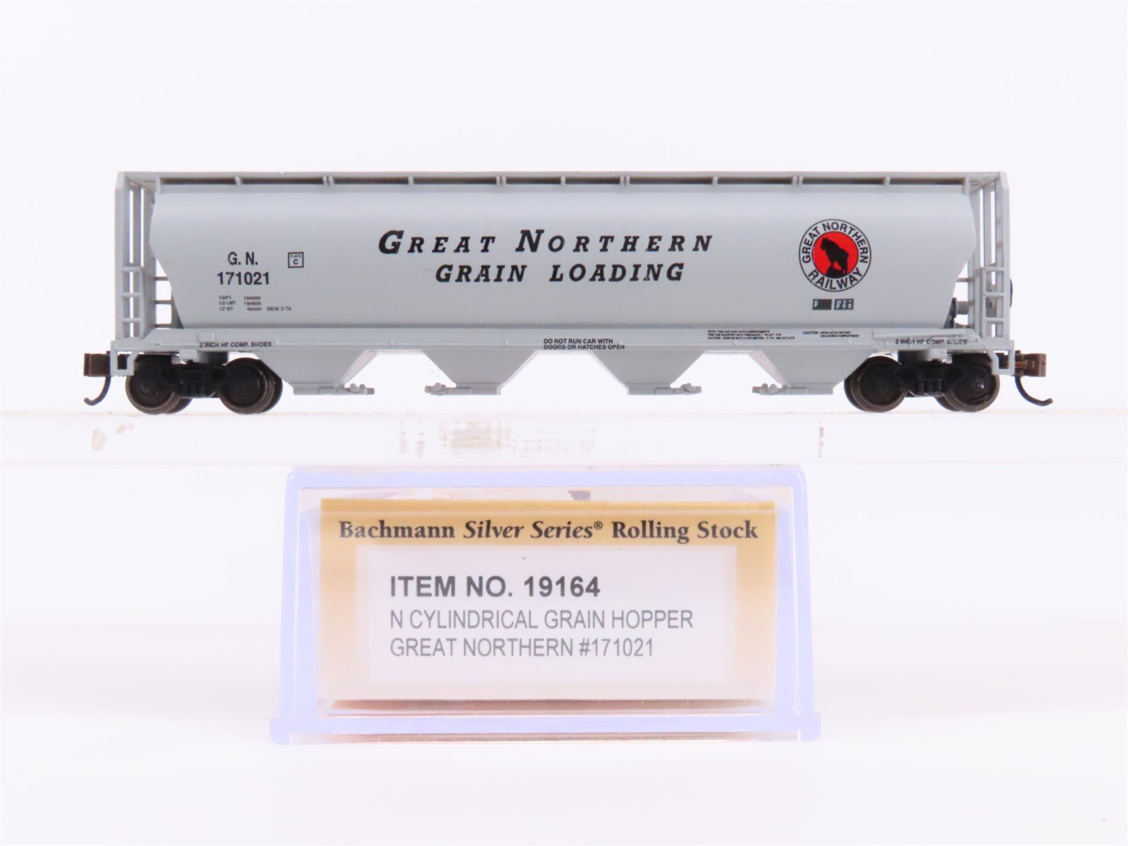 N Scale Bachmann 19164 GN Great Northern 4-Bay Cylindrical Grain Hopper #171021