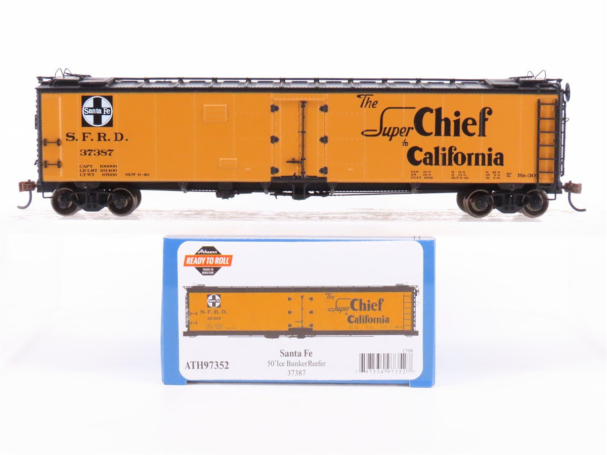 HO Scale Athearn ATH97352 SFRD Santa Fe Super Chief 50&#39; Ice Bunker Reefer #37387