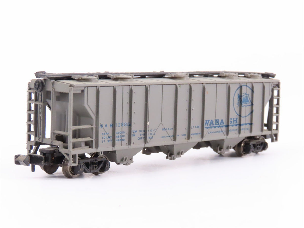 N Scale Bachmann 73897 WAB Wabash PS2 3-Bay Covered Hopper Car #32986