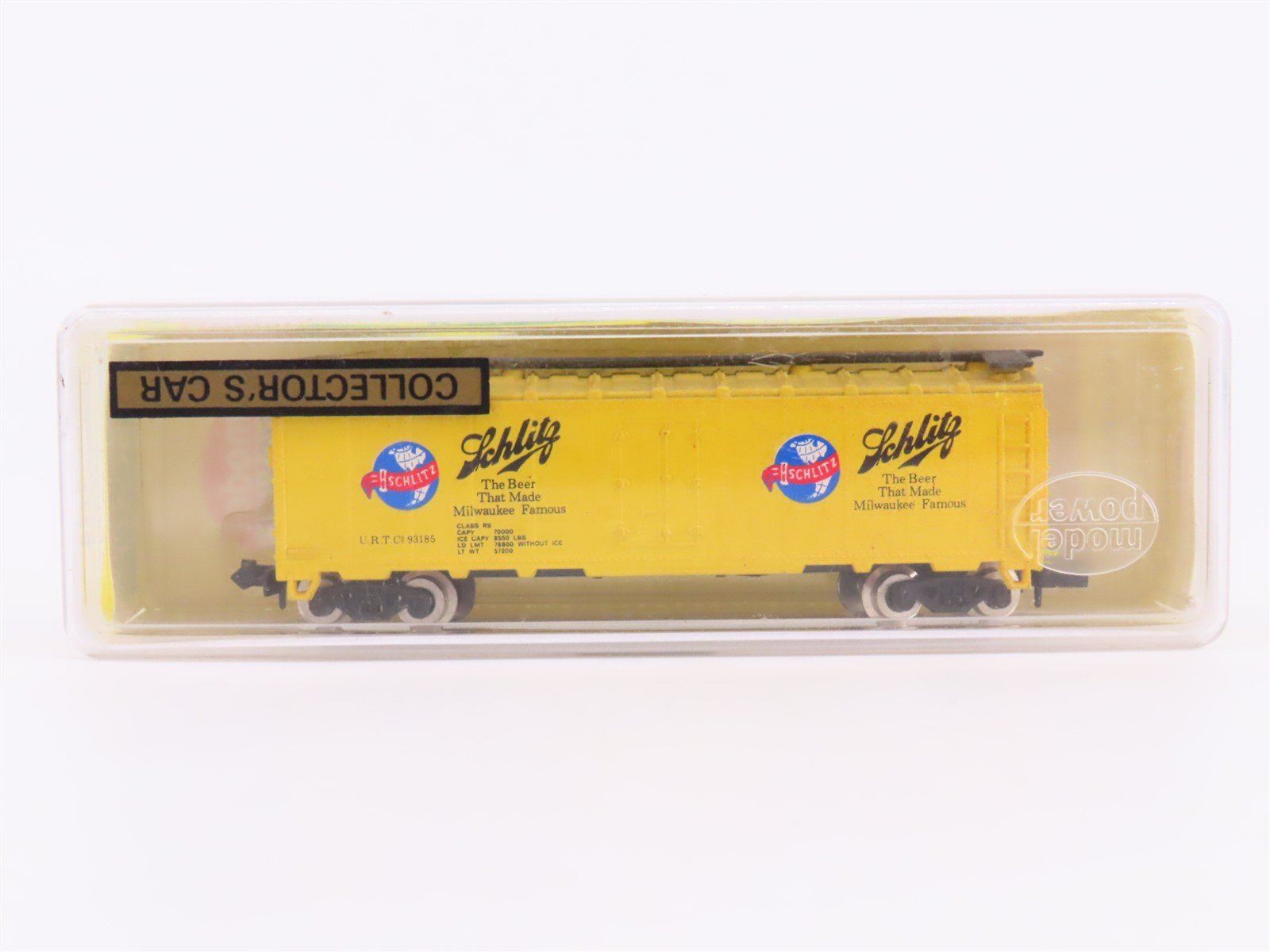 N Scale Model Power 3724 URTC Schlitz Beer Refrigerator Car #93185