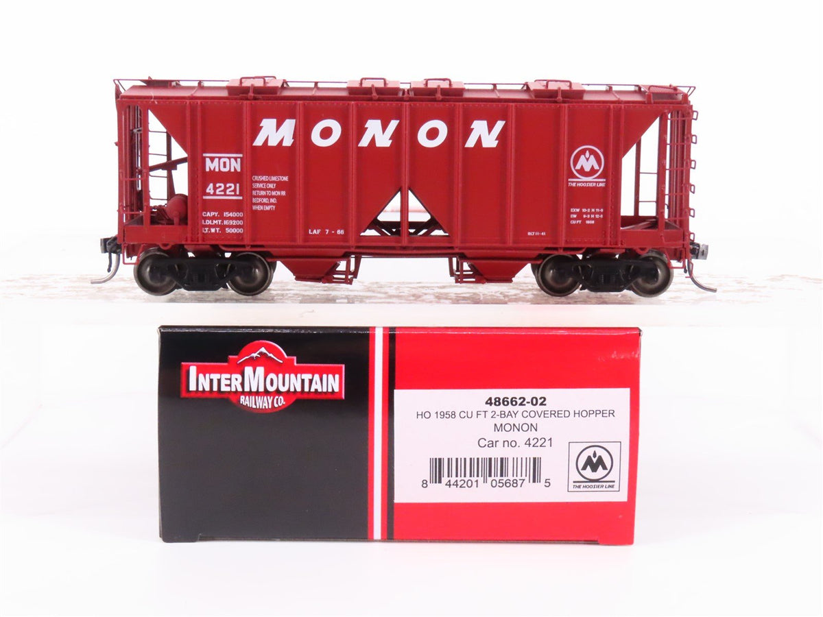 HO Scale InterMountain 48662-02 MON Monon Railroad 2-Bay Covered Hopper #4221