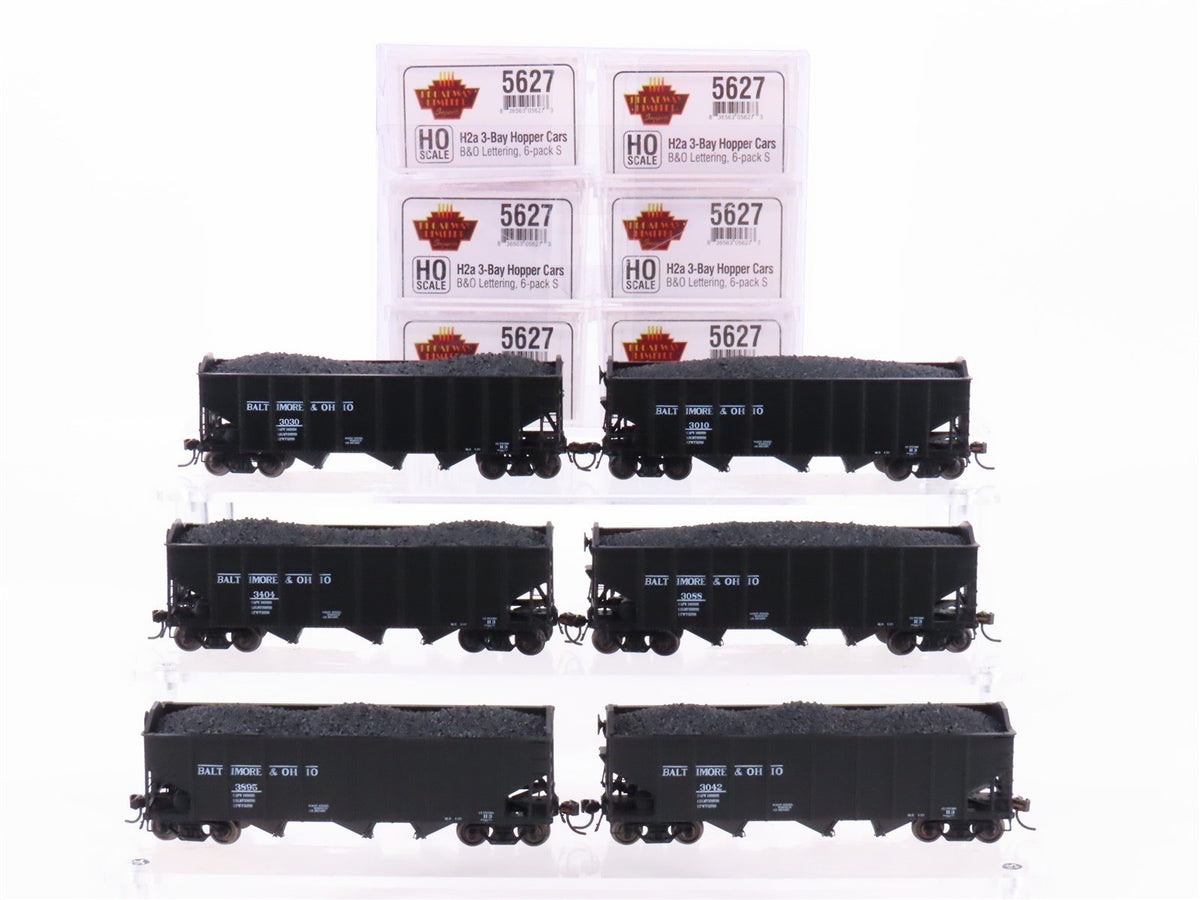 HO Scale Broadway Limited Imports 5627 B&amp;O Baltimore &amp; Ohio 3-Bay Hopper 6-Pack