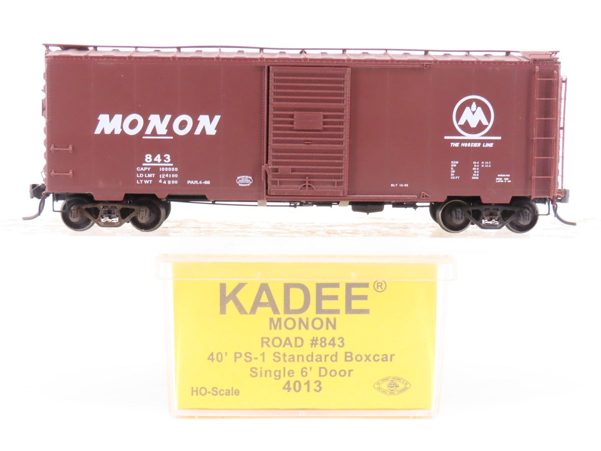 HO Scale Kadee 4013 Monon Railroad The Hoosier Line 40&#39; Single Door Box Car #843