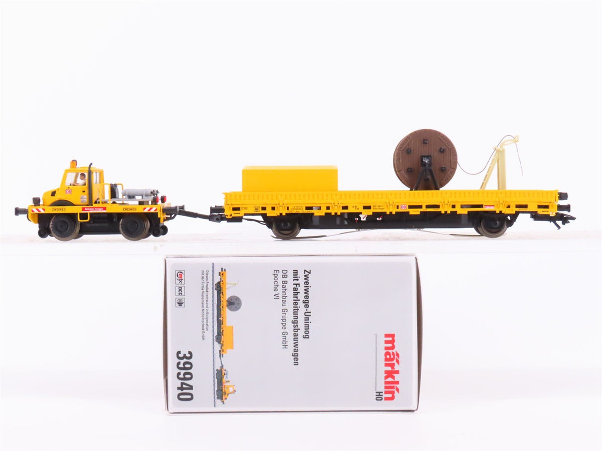 HO Scale Marklin 39940 DB Two-Way Unimog w/Catenary Installation Flatcar