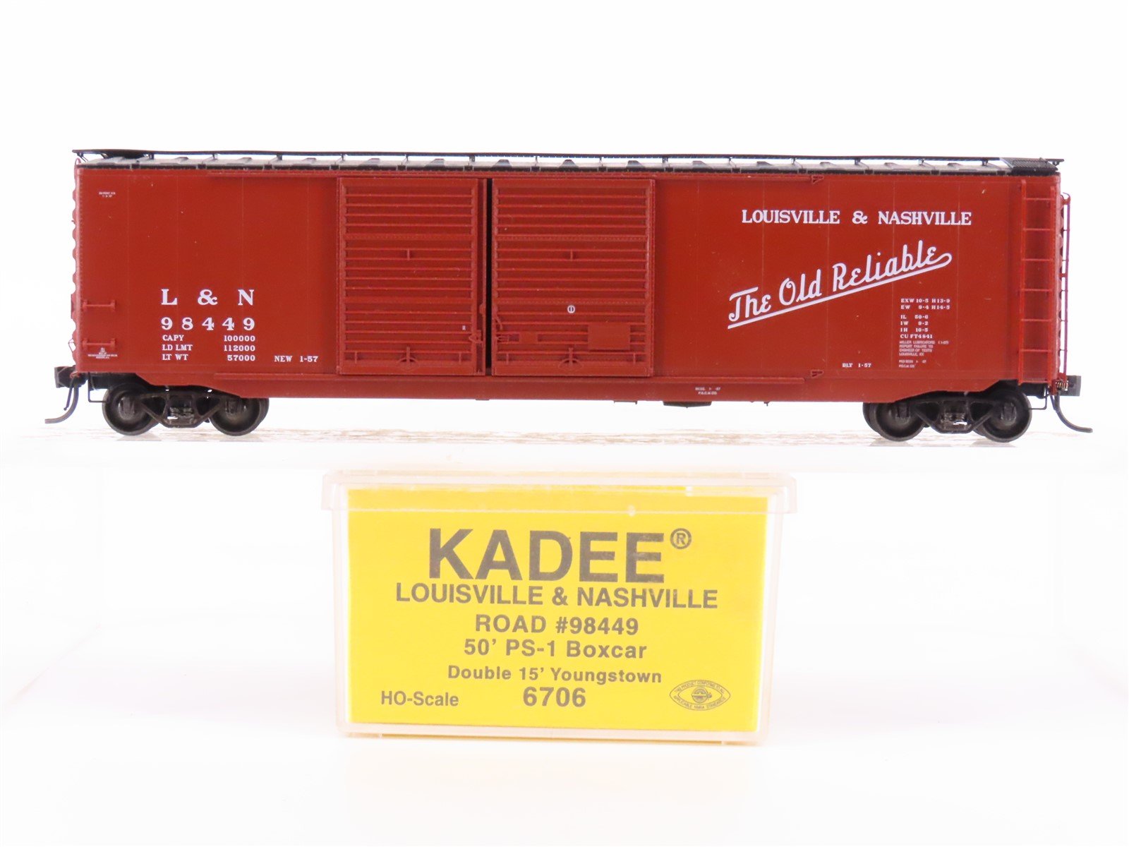 HO Scale Kadee 6706 L&N Louisville & Nashville Old Reliable 50' Box Car #98449