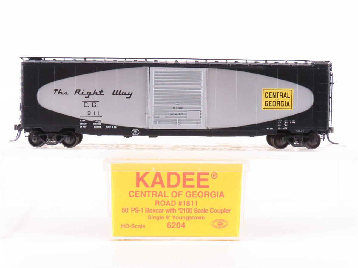 HO Scale Kadee 6204 CG Central of Georgia Railroad 50&#39; Single Door Box Car #1811