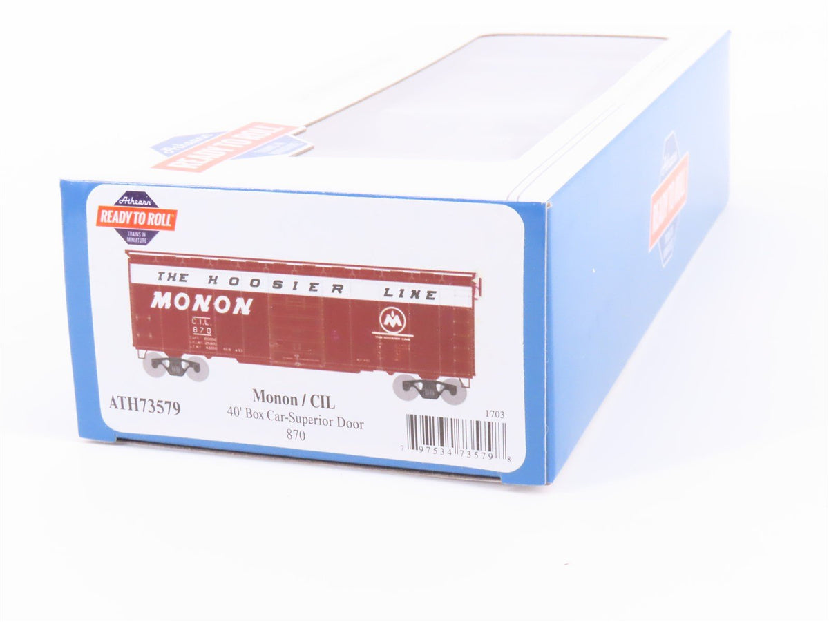 HO Scale Athearn ATH73579 CIL Monon Hoosier Line 40&#39; Single Door Box Car #870